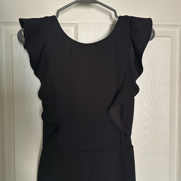 Lulus black ruffled wide leg jumpsuit. Worn once, perfect condition. - Picture 2 of 4